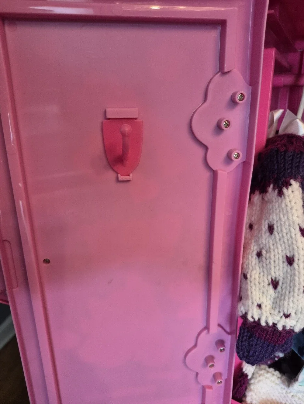 Pink Children's Wardrobe Storage Organizer - Compact Doll Closet